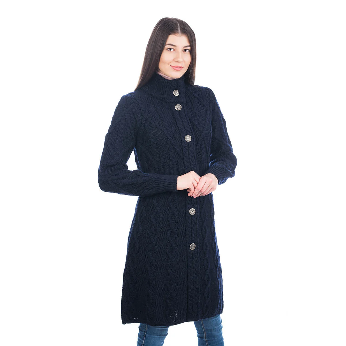 SAOL Aran Cable Signature Coat – 100% Merino Wool Irish Knitwear - Image 19 | Caelmoon