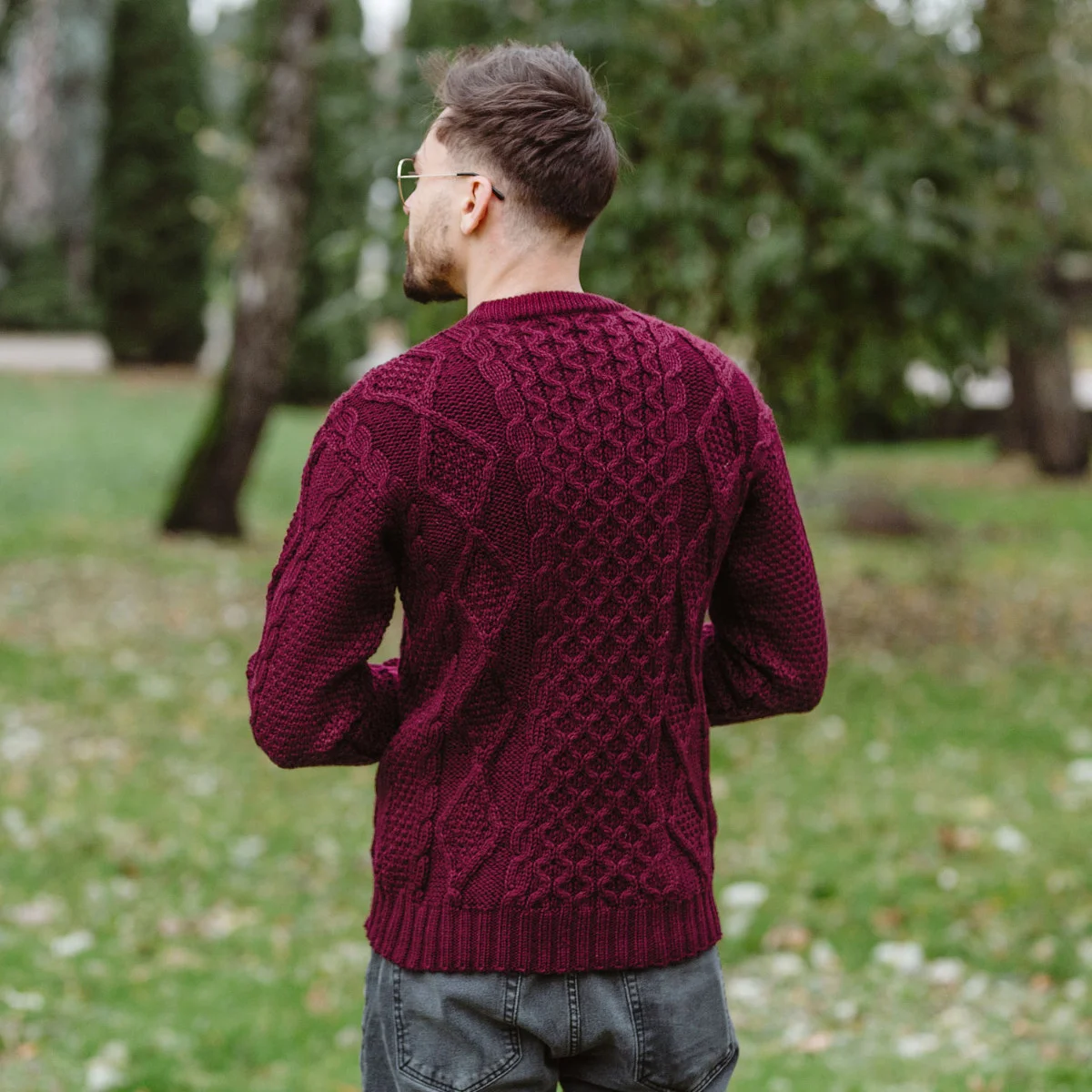 SAOL Fisherman Cable Sweater – 100% Pure Virgin Wool Irish Knit - Image 9 | Caelmoon