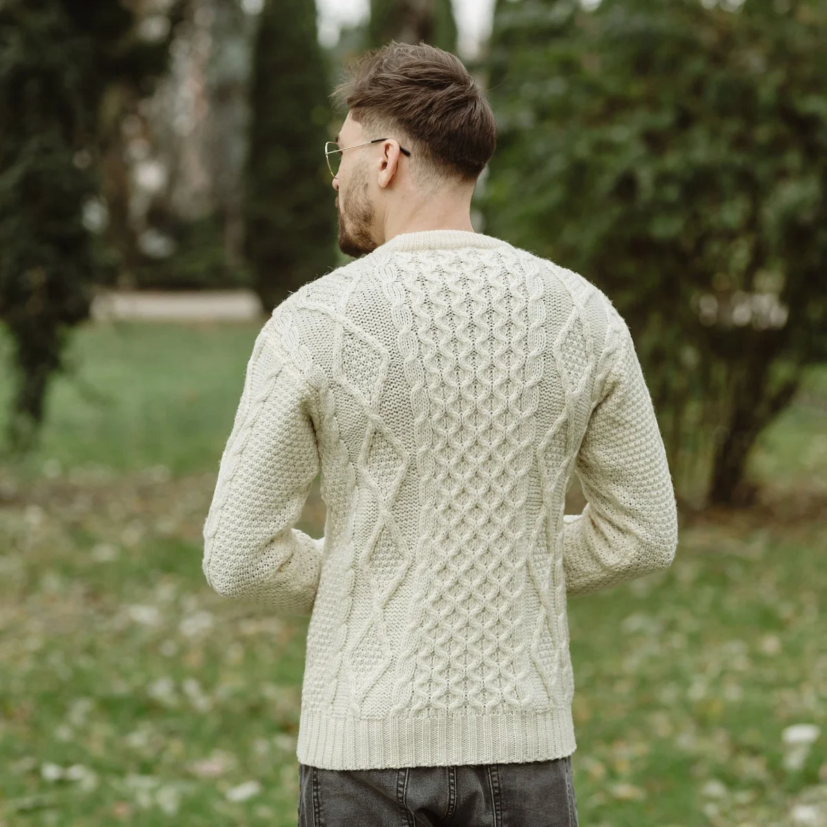 SAOL Fisherman Cable Sweater – 100% Pure Virgin Wool Irish Knit - Image 5 | Caelmoon