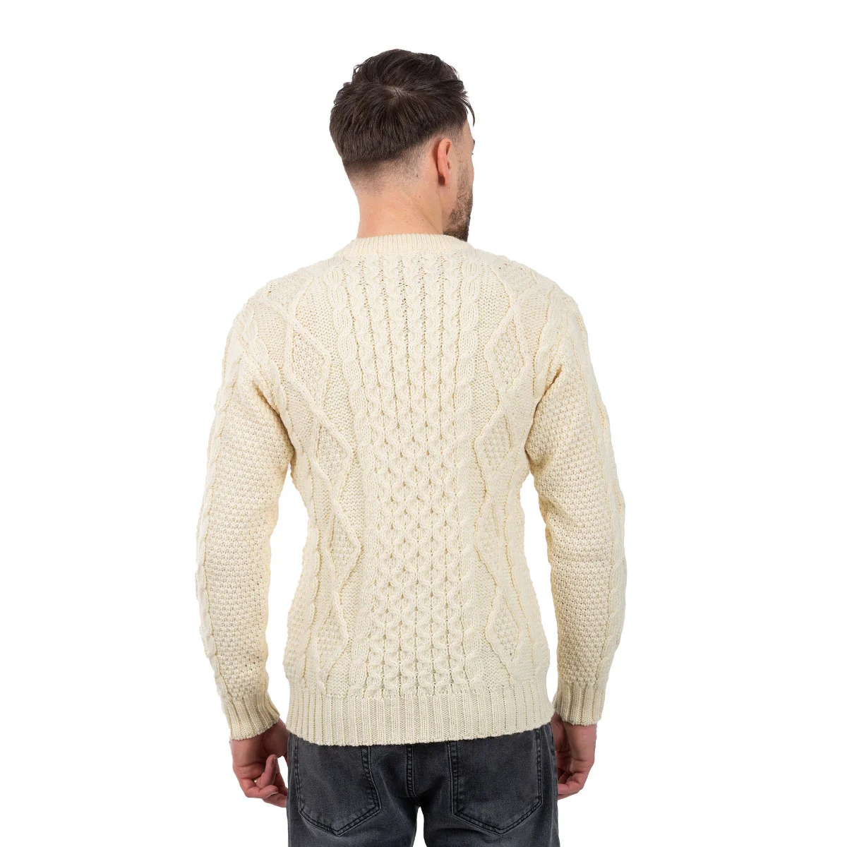 SAOL Fisherman Cable Sweater – 100% Pure Virgin Wool Irish Knit - Image 14 | Caelmoon