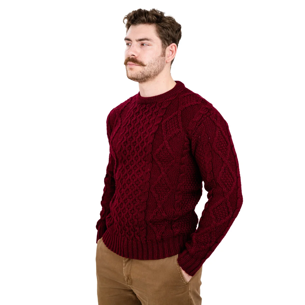 SAOL Fisherman Cable Sweater – 100% Pure Virgin Wool Irish Knit - Image 17 | Caelmoon