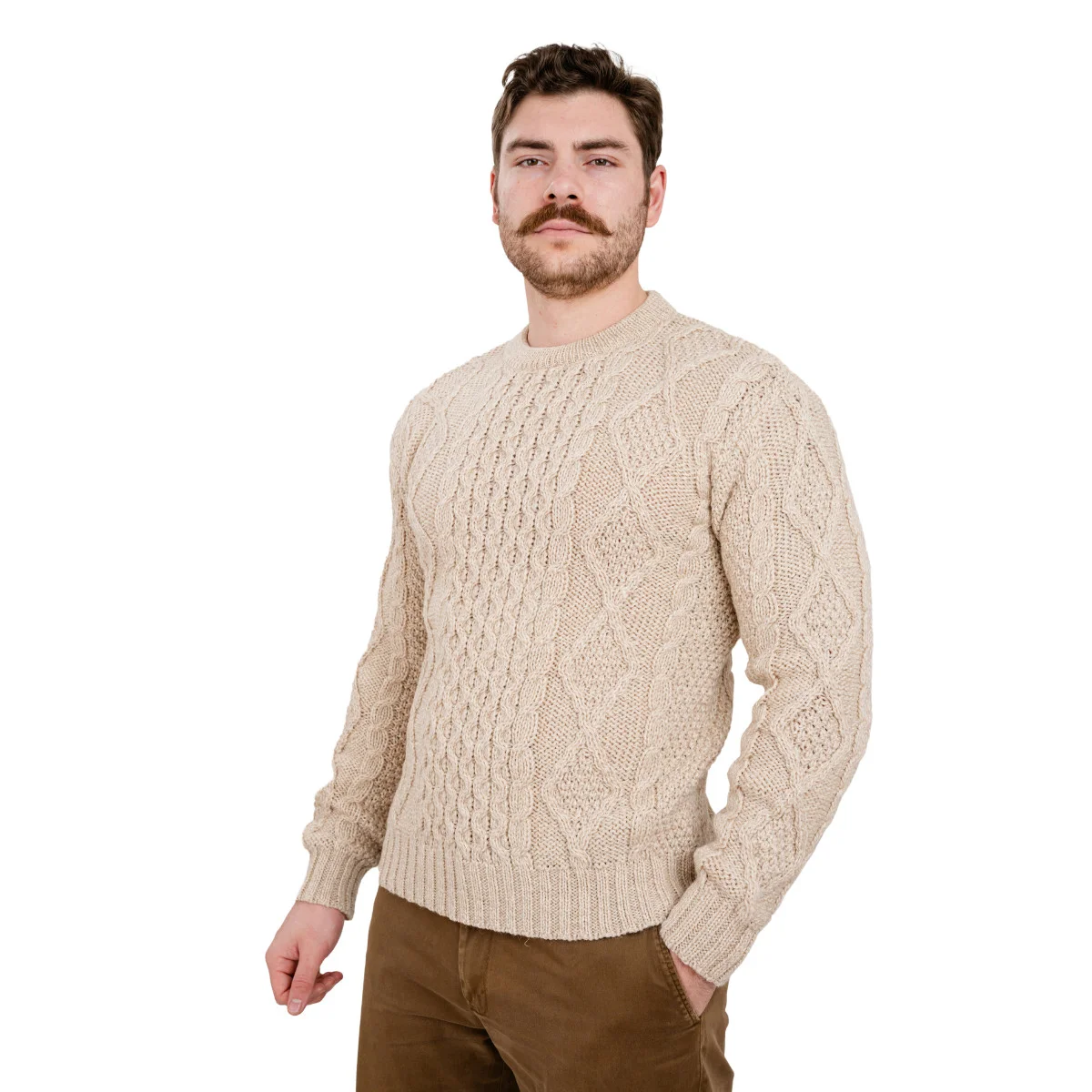 SAOL Fisherman Cable Sweater – 100% Pure Virgin Wool Irish Knit - Image 20 | Caelmoon