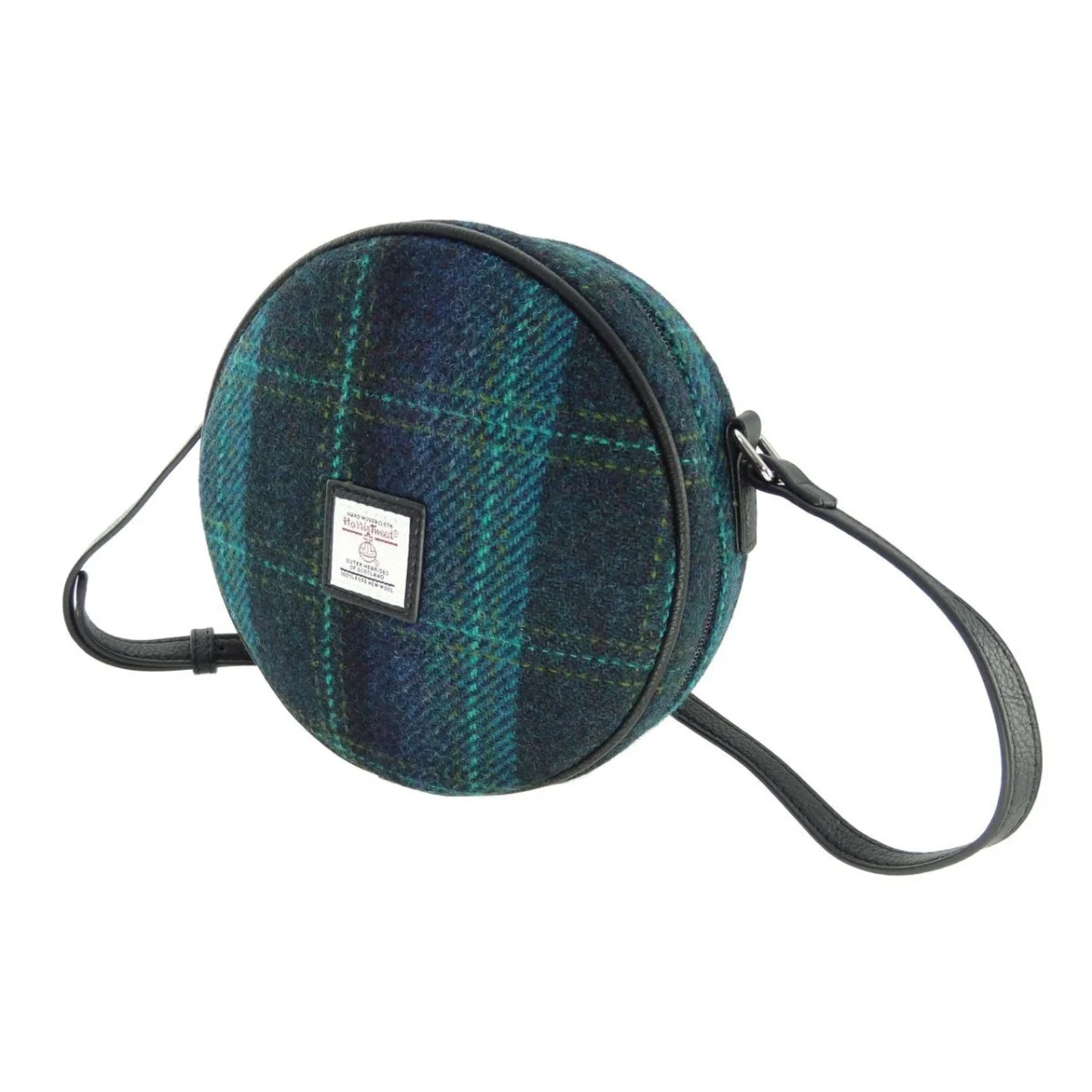 Scottish Harris Tweed Bannock Round Shoulder Bag – Authentic Wool Tartan Crossbody Purse - Image 6 | Caelmoon