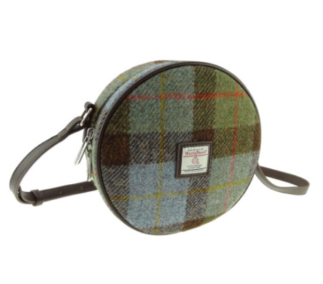 Scottish Harris Tweed Bannock Round Shoulder Bag – Authentic Wool Tartan Crossbody Purse - Image 8 | Caelmoon