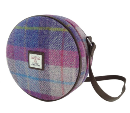 Scottish Harris Tweed Bannock Round Shoulder Bag – Authentic Wool Tartan Crossbody Purse - Image 9 | Caelmoon