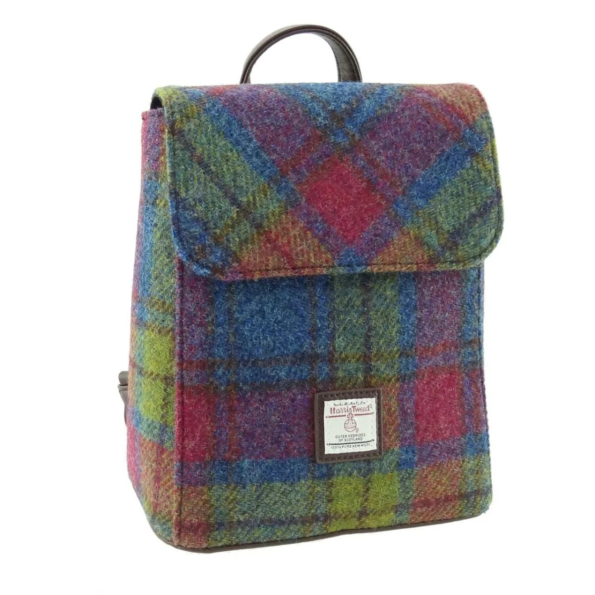 Scottish Harris Tweed Tummel Mini Backpack – Authentic Wool Tartan Bag with Adjustable Straps - Image 5 | Caelmoon