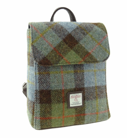 Scottish Harris Tweed Tummel Mini Backpack – Authentic Wool Tartan Bag with Adjustable Straps - Image 6 | Caelmoon
