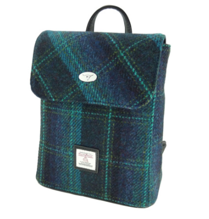 Scottish Harris Tweed Tummel Mini Backpack – Authentic Wool Tartan Bag with Adjustable Straps - Image 7 | Caelmoon