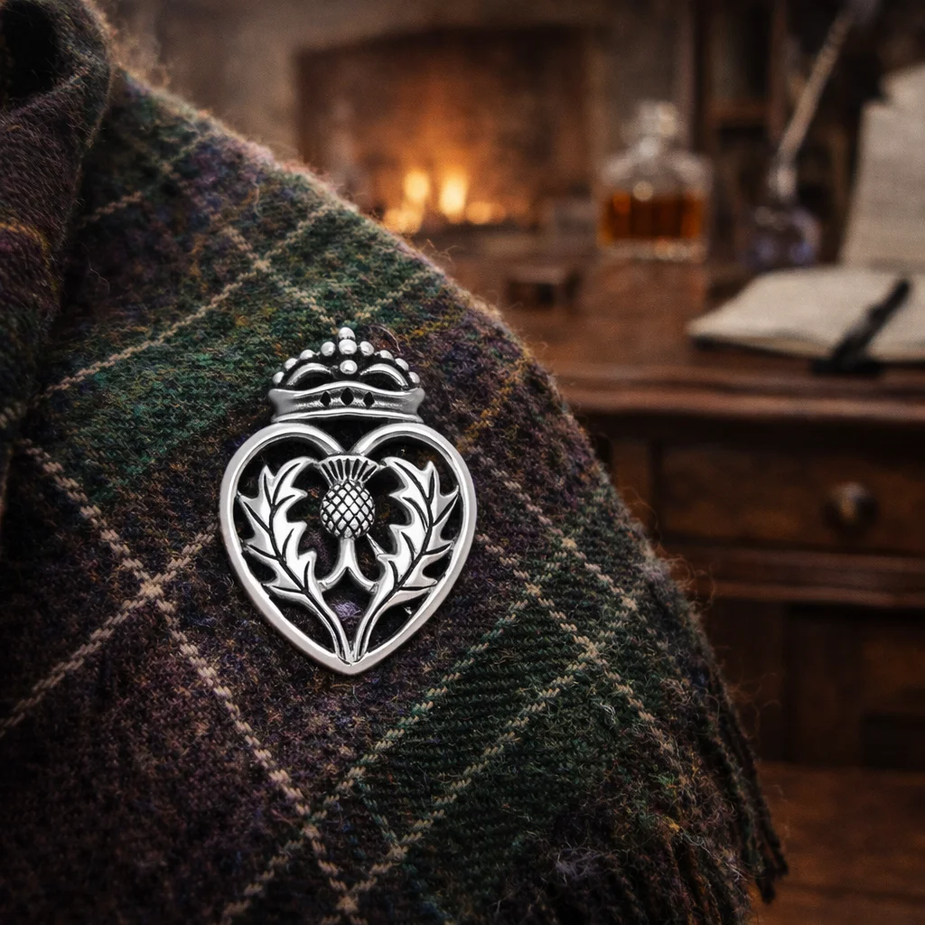 Scottish Thistle Sterling Silver Brooch Pin - Jewelry | Caelmoon