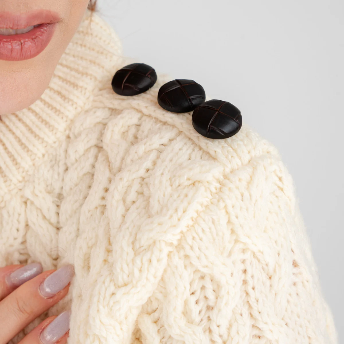 Side Button Knit Sweater – Classic Irish Wool Pullover with Button Detail - Image 15 | Caelmoon
