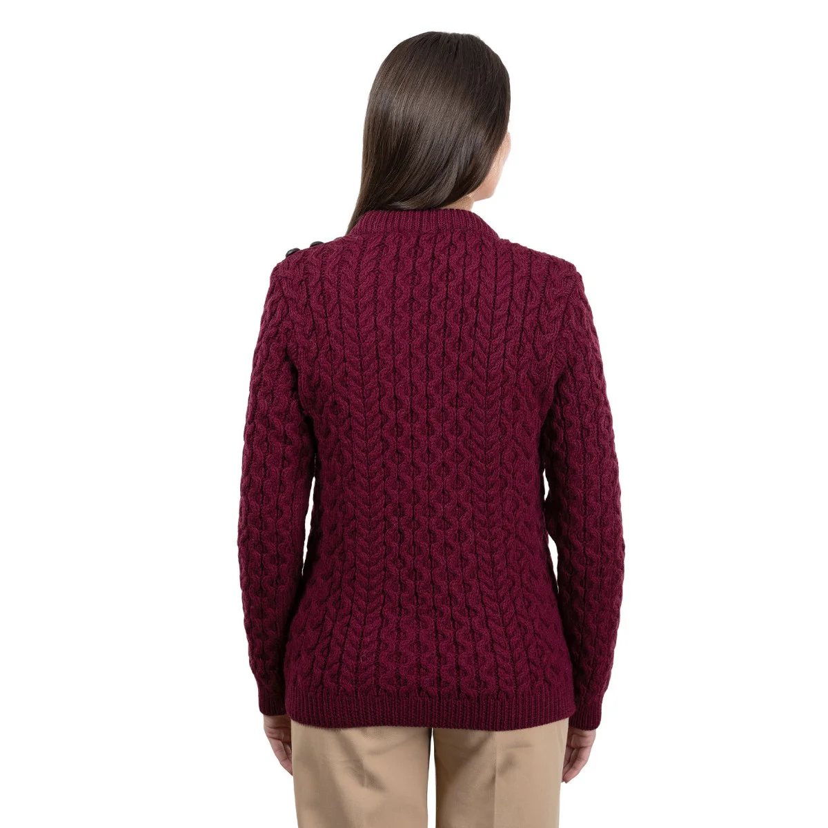 Side Button Knit Sweater – Classic Irish Wool Pullover with Button Detail - Image 13 | Caelmoon