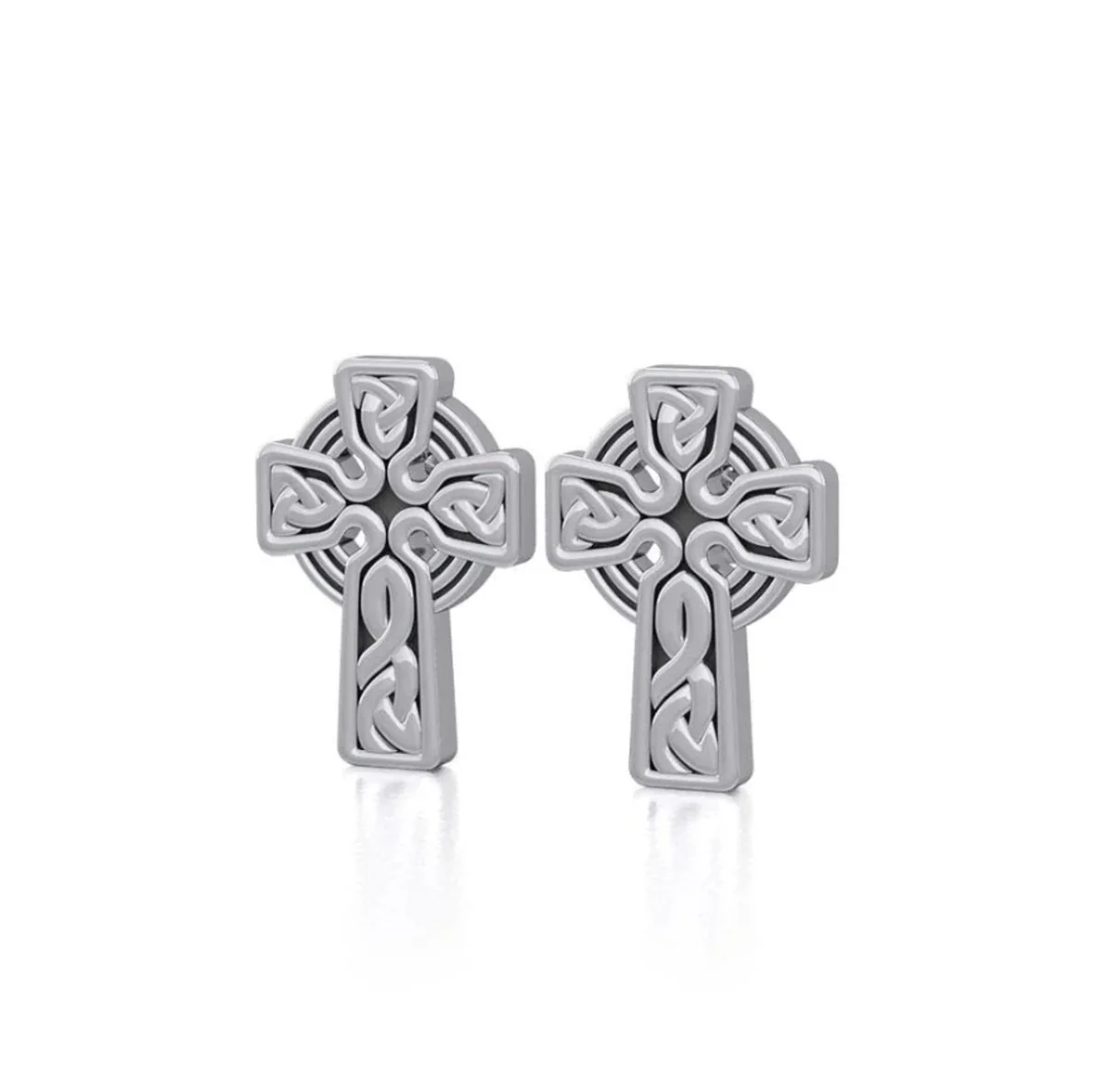Sterling Silver Celtic Cross Post Earrings – Irish Heritage Jewelry - Image 3 | Caelmoon