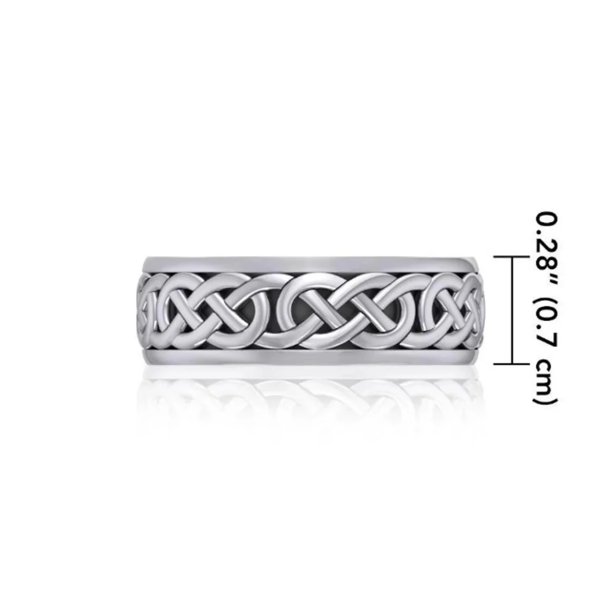 Sterling Silver Engraved Celtic Knot Band Ring | Irish Heritage Jewelry - Image 4 | Caelmoon