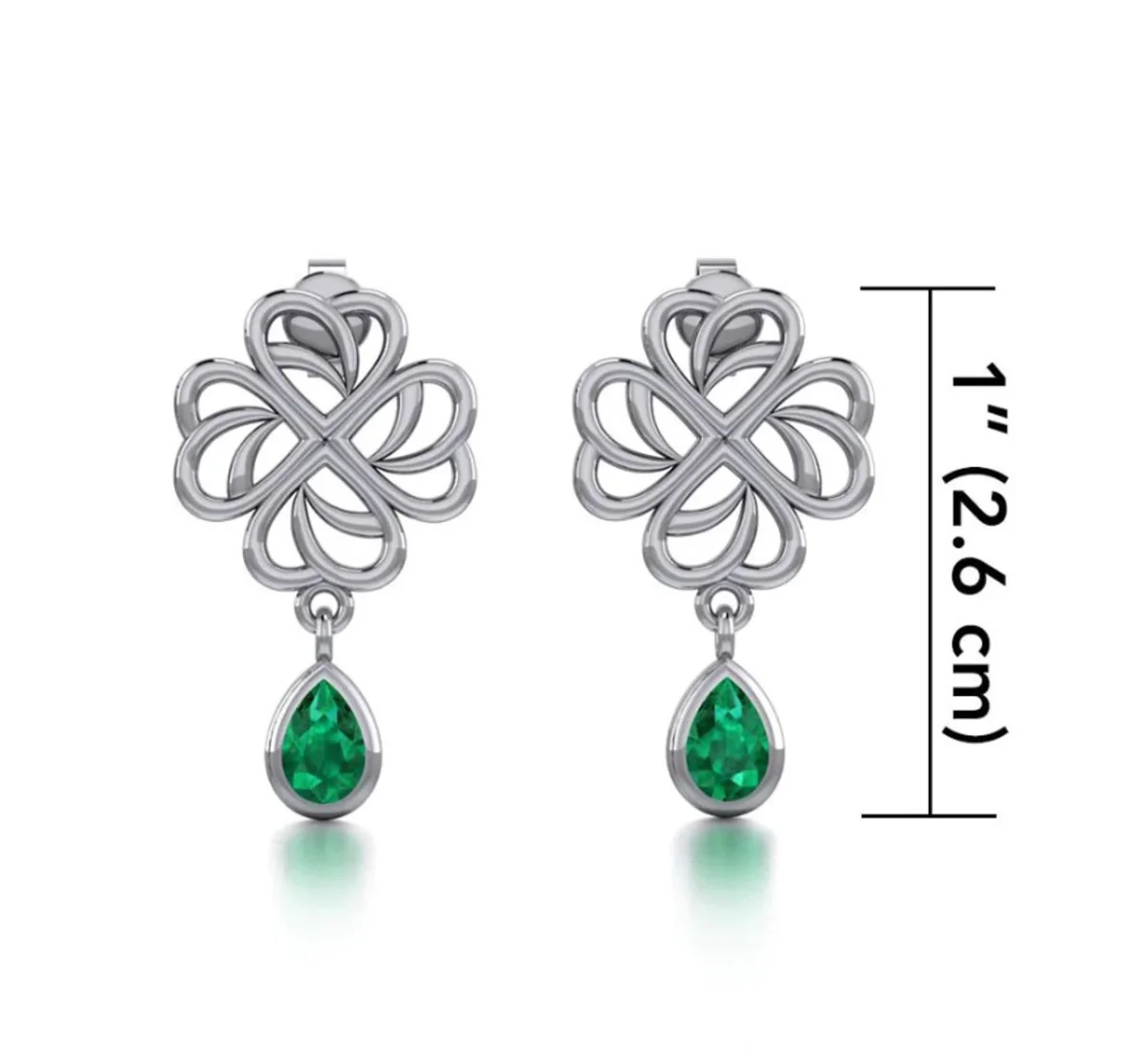 Sterling Silver Four-Leaf Clover Post Earrings | Lucky Irish Jewelry - Image 5 | Caelmoon