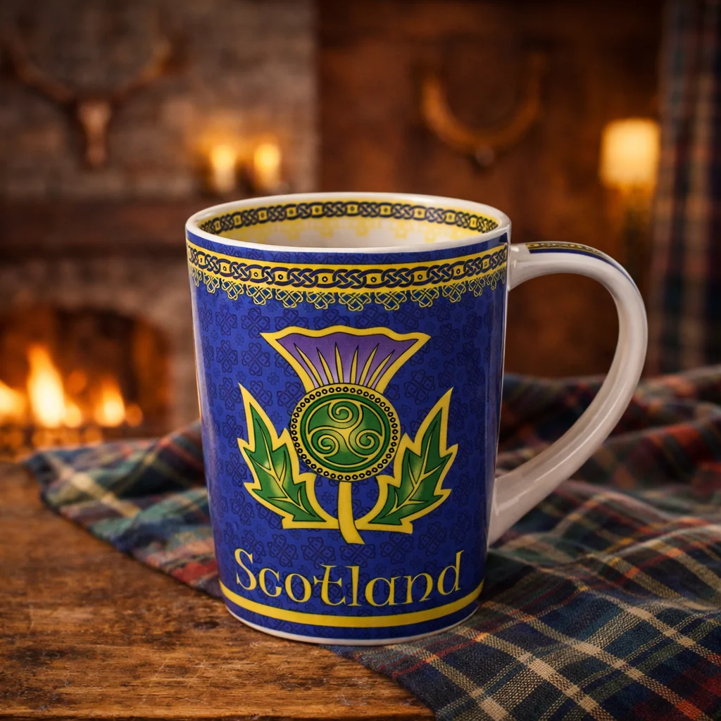Thistle Spiral Ceramic Mug – Scottish Heritage Design - Ceramics | Caelmoon