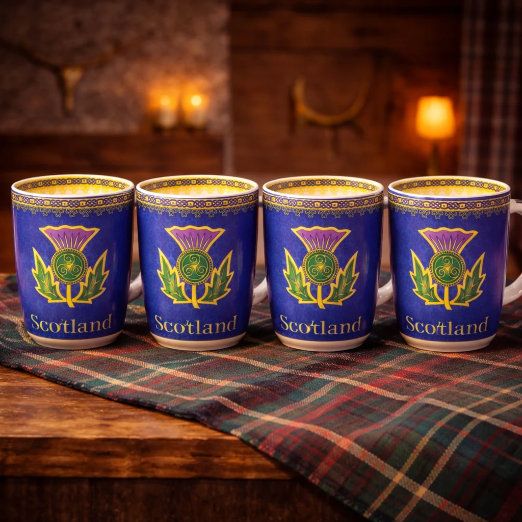 Thistle Spiral Ceramic Mug – Scottish Heritage Design - Image 2 | Caelmoon