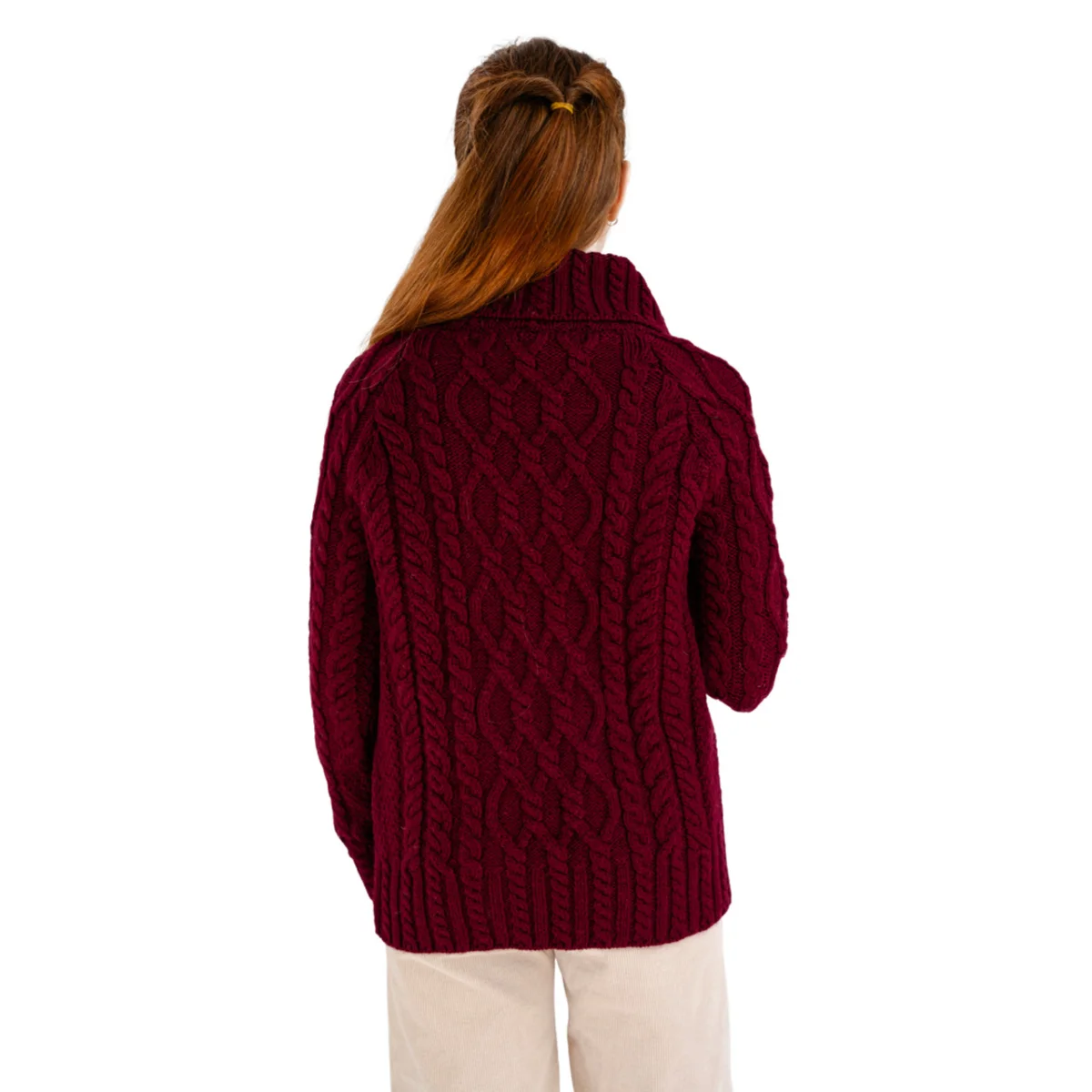 Women’s Merino Wool Zip-Neck Sweater – Classic Warm Wool Knit Pullover - Image 3 | Caelmoon