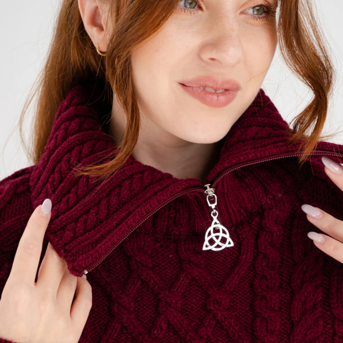 Women’s Merino Wool Zip-Neck Sweater – Classic Warm Wool Knit Pullover - Image 4 | Caelmoon